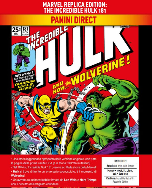 MARVEL REPLICA EDITION THE INCREDIBLE HULK 181