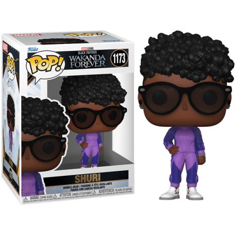 ACTION FIGURE  FUNKO POP BLACK PANTHER WAKANDA FOREVER 1173 SHURI 9 CM