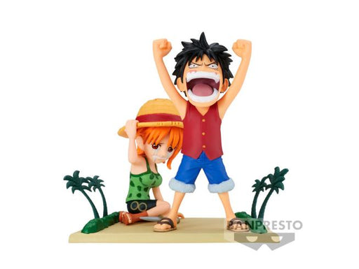 BANPRESTO WORLD COLLECTABLE FIGURE LOG STORIES - MONKEY.D.LUFFY & NAMI 7 CM