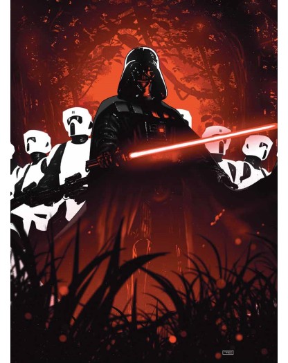STAR WARS DARTH VADER BLACK WHITE & RED